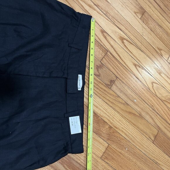 Abercrombie & Fitch NWT High Rise Ultra Wide Leg Linen Blend Black Pants Size 34 - Picture 8 of 8